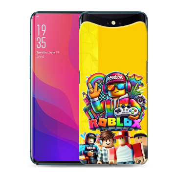 Силиконовый чехол на OPPO Find X с принтом Roblox Роблокс