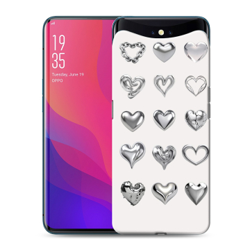 Силиконовый чехол на OPPO Find X с принтом Y2K сердечки