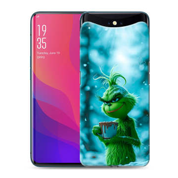 Силиконовый чехол на OPPO Find X с принтом Новый год гринч