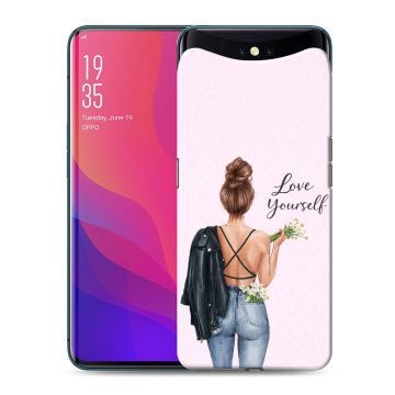 Силиконовый чехол на OPPO Find X с принтом женский Силиконовый чехол на OPPO Find X с принтом женский