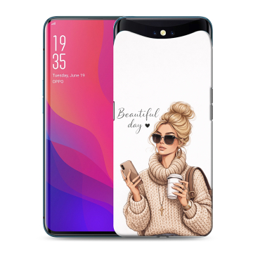 Силиконовый чехол на OPPO Find X с принтом женский Силиконовый чехол на OPPO Find X с принтом женский