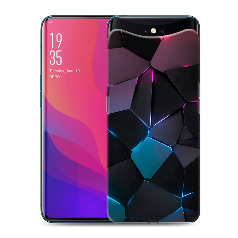 Пластиковый чехол на OPPO Find X с принтом Геометрия неона Пластиковый чехол на OPPO Find X с принтом Геометрия неона