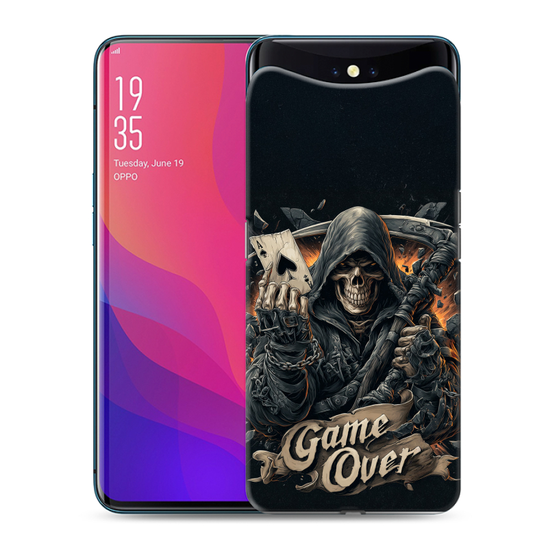 Силиконовый чехол на OPPO Find X с принтом Скелет карты Силиконовый чехол на OPPO Find X с принтом Скелет карты