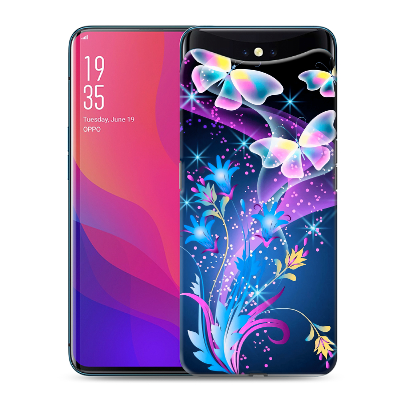 Пластиковый чехол на OPPO Find X с принтом Бабочки Пластиковый чехол на OPPO Find X с принтом Бабочки