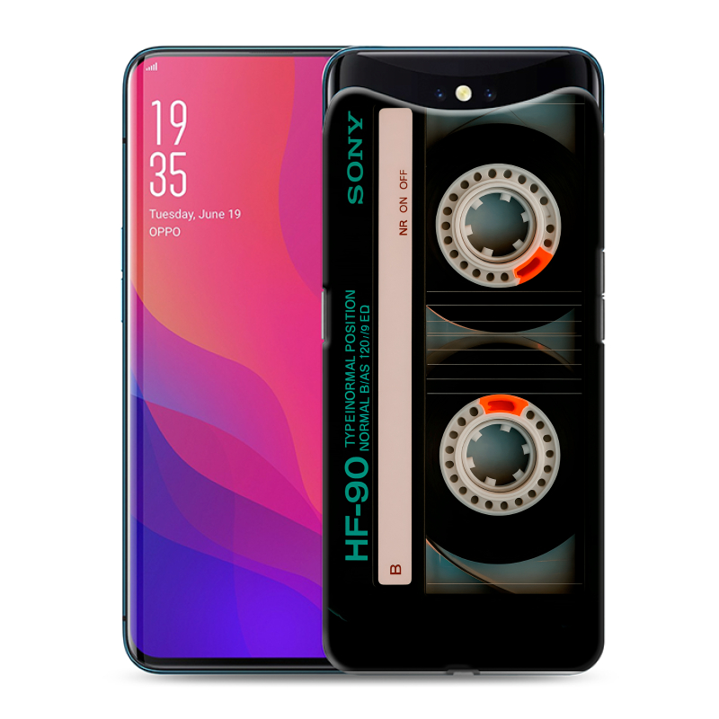 Пластиковый чехол на OPPO Find X с принтом Кассета Пластиковый чехол на OPPO Find X с принтом Кассета