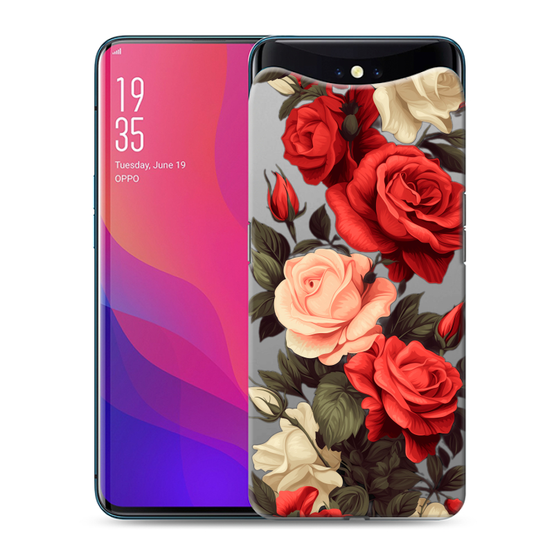 Силиконовый чехол на OPPO Find X с принтом Розы Силиконовый чехол на OPPO Find X с принтом Розы