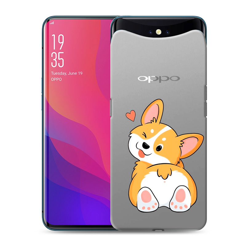 Пластиковый чехол на OPPO Find X с принтом Корги Пластиковый чехол на OPPO Find X с принтом Корги
