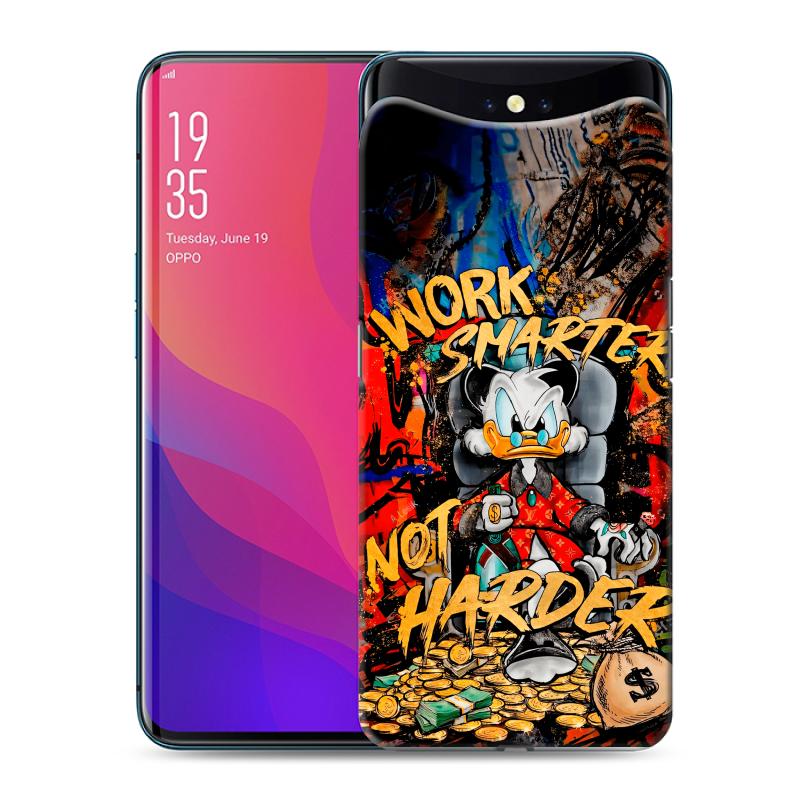 Пластиковый чехол на OPPO Find X с принтом Дональд Дак Деньги Пластиковый чехол на OPPO Find X с принтом Дональд Дак Деньги