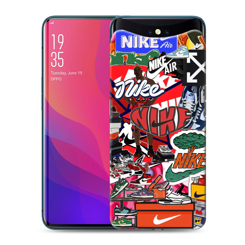 Силиконовый чехол на OPPO Find X с принтом Найк Nike яркий Силиконовый чехол на OPPO Find X с принтом Найк Nike яркий