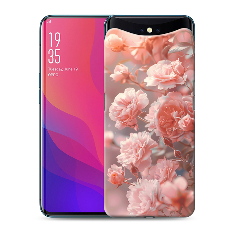 Силиконовый чехол на OPPO Find X с принтом Розовые розы Силиконовый чехол на OPPO Find X с принтом Розовые розы