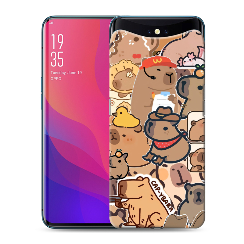Пластиковый чехол на OPPO Find X с принтом капибара Пластиковый чехол на OPPO Find X с принтом капибара