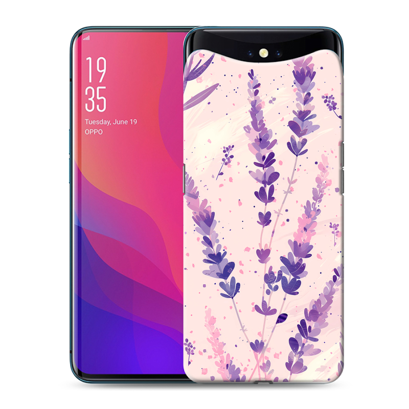 Силиконовый чехол на OPPO Find X с принтом цветы лаванда Силиконовый чехол на OPPO Find X с принтом цветы лаванда