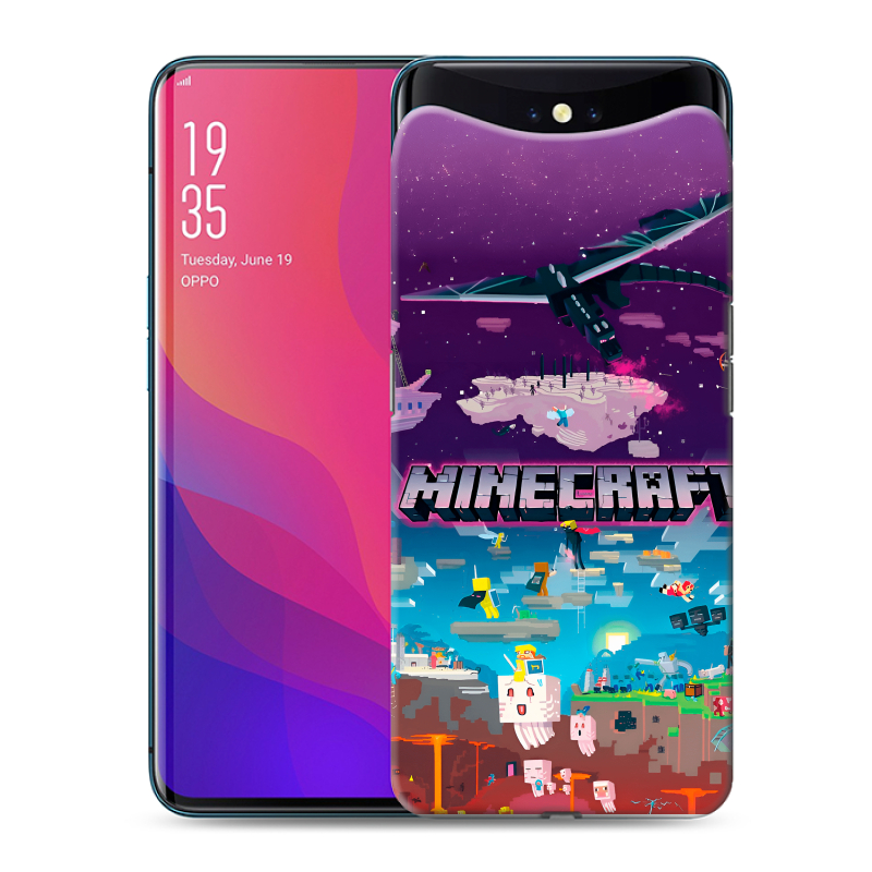 Силиконовый чехол на OPPO Find X с принтом Майнкрафт Minecraft Силиконовый чехол на OPPO Find X с принтом Майнкрафт Minecraft