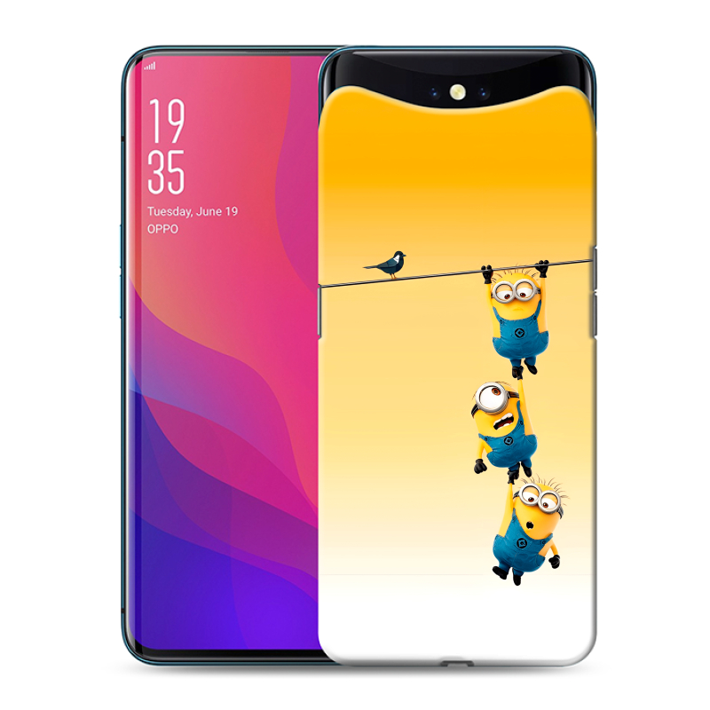 Силиконовый чехол на OPPO Find X с принтом Миньоны Силиконовый чехол на OPPO Find X с принтом Миньоны