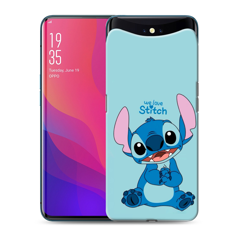 Силиконовый чехол на OPPO Find X с принтом Лило и Стич Силиконовый чехол на OPPO Find X с принтом Лило и Стич