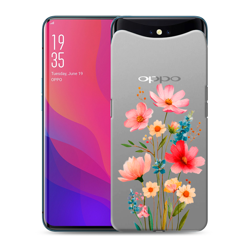 Пластиковый чехол на OPPO Find X с принтом Цветы Пластиковый чехол на OPPO Find X с принтом Цветы