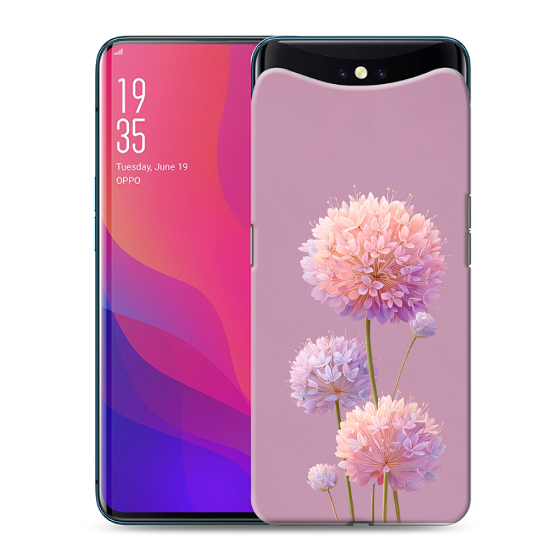 Силиконовый чехол на OPPO Find X с принтом Цветы Силиконовый чехол на OPPO Find X с принтом Цветы