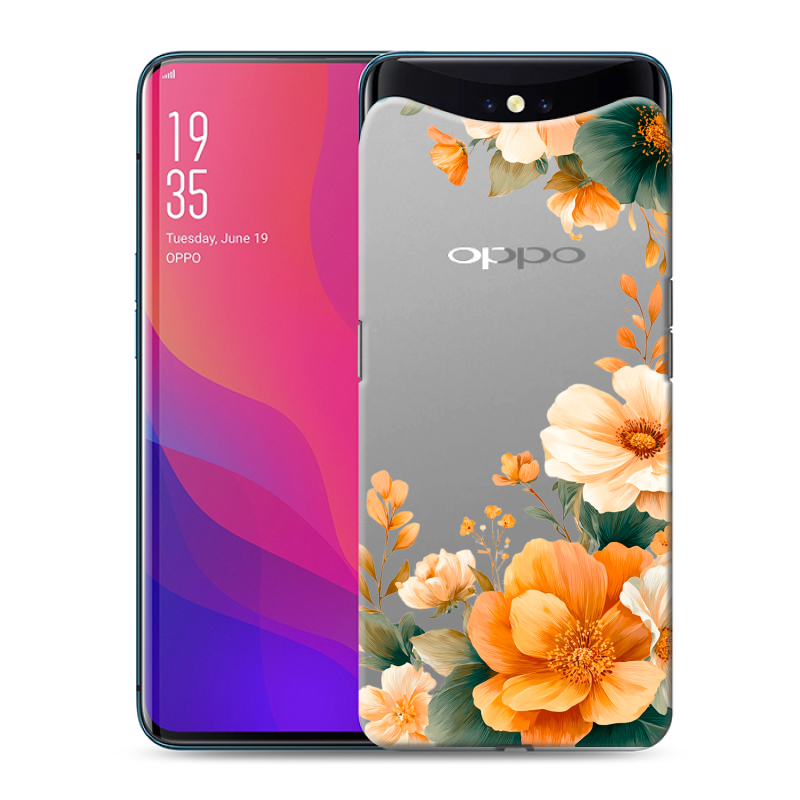 Пластиковый чехол на OPPO Find X с принтом Цветы принт Пластиковый чехол на OPPO Find X с принтом Цветы принт