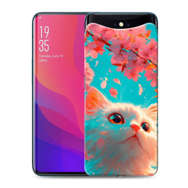Силиконовый чехол на OPPO Find X с принтом Красивый кот Силиконовый чехол на OPPO Find X с принтом Красивый кот