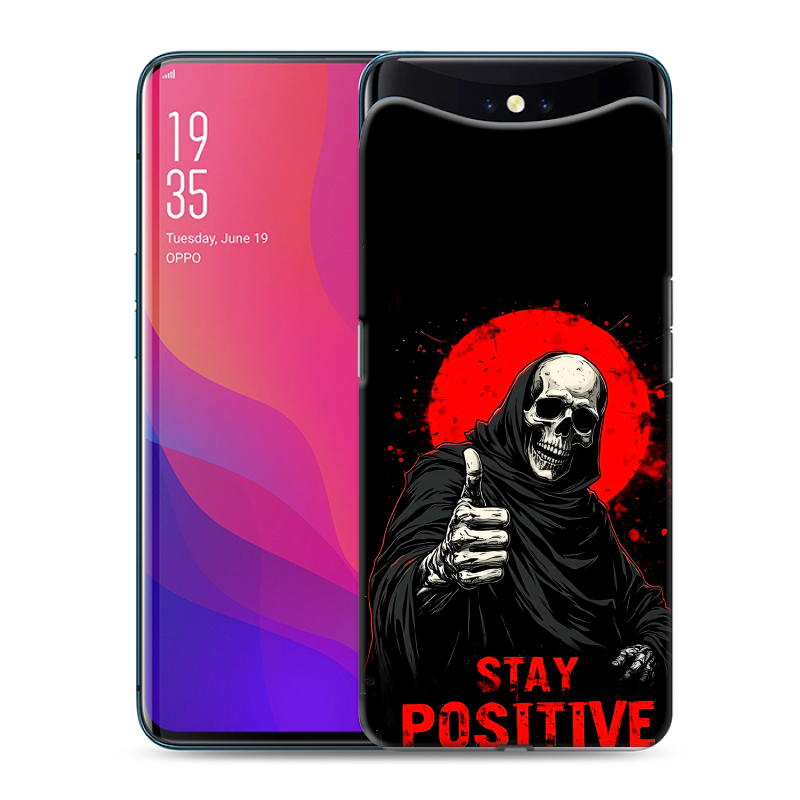 Пластиковый чехол на OPPO Find X с принтом смешной скелет Пластиковый чехол на OPPO Find X с принтом смешной скелет