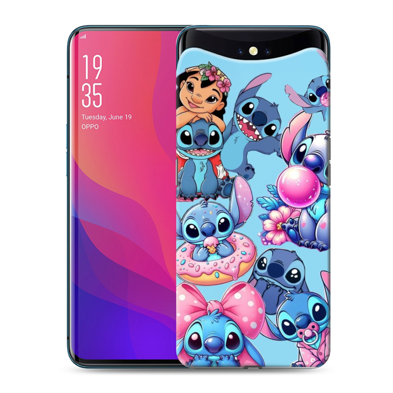 Пластиковый чехол на OPPO Find X с принтом Лило и Стич Пластиковый чехол на OPPO Find X с принтом Лило и Стич