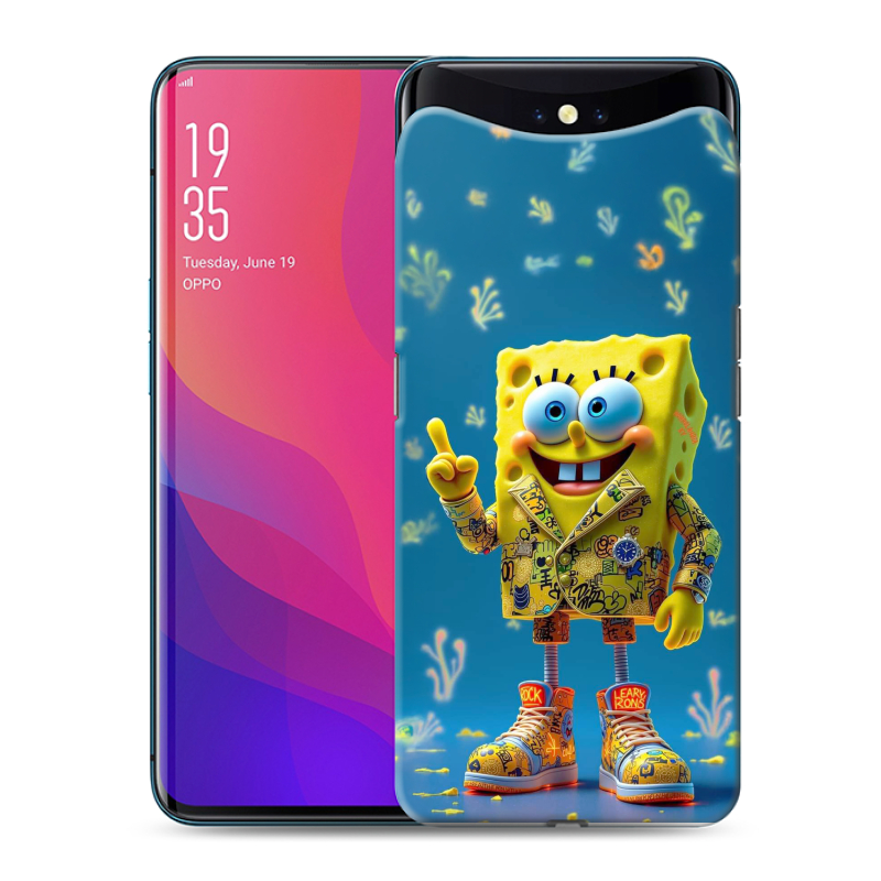 Пластиковый чехол на OPPO Find X с принтом Спанч боб Спанчбоб Пластиковый чехол на OPPO Find X с принтом Спанч боб Спанчбоб