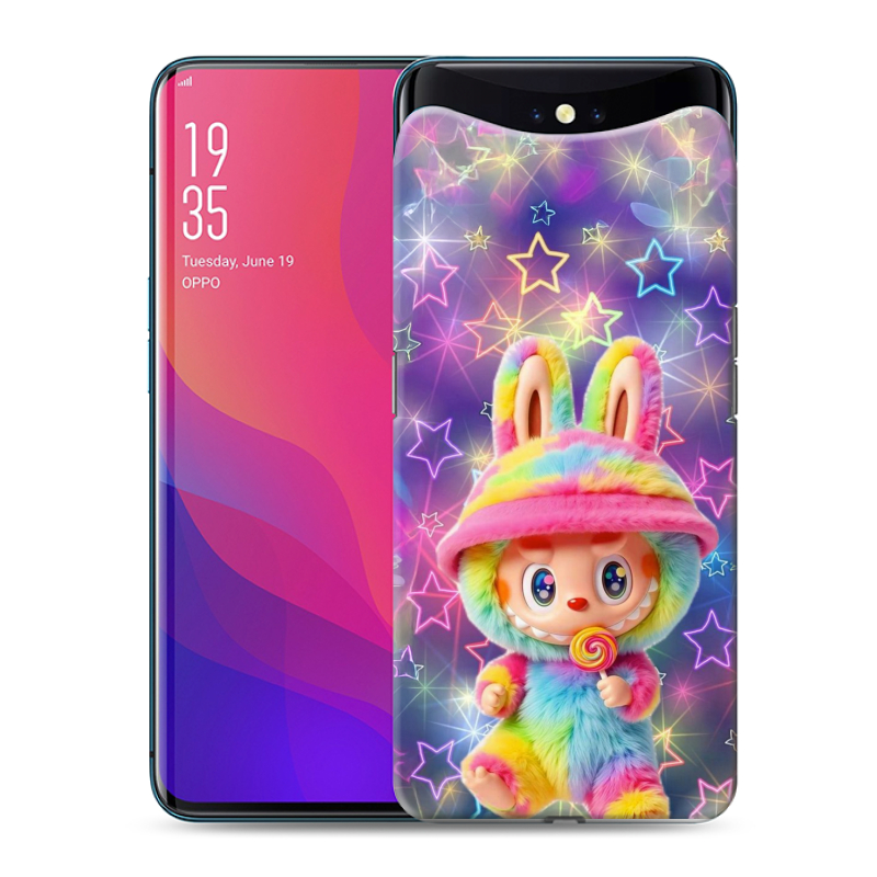 Силиконовый чехол на OPPO Find X с принтом Labubu Лабубу Силиконовый чехол на OPPO Find X с принтом Labubu Лабубу