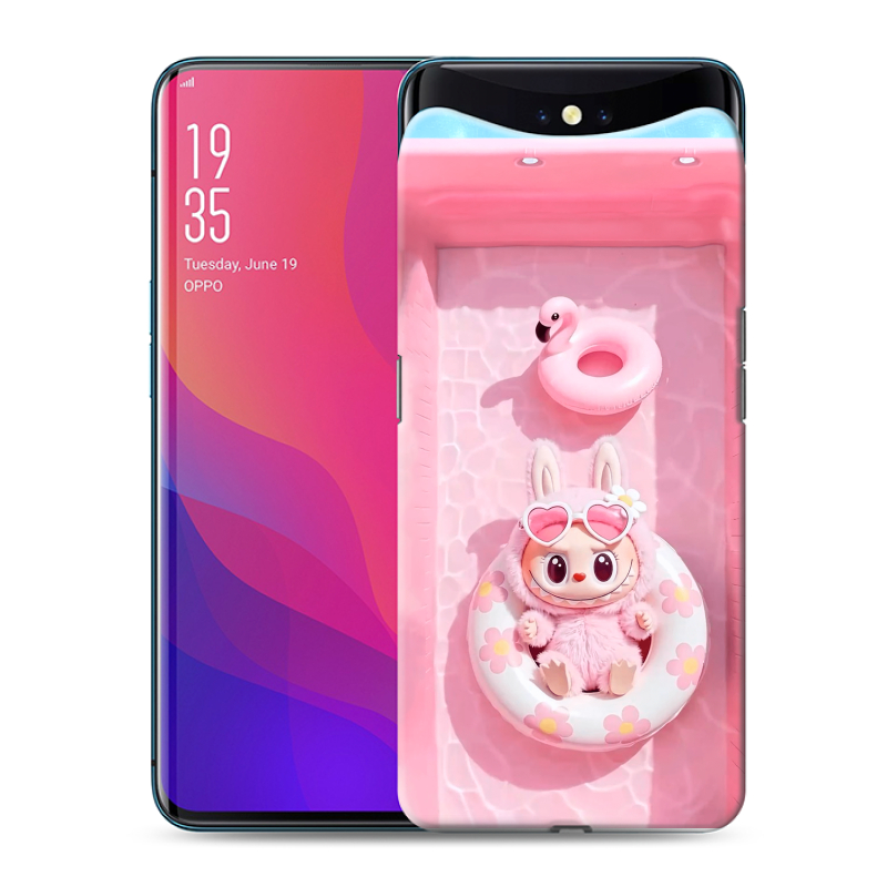 Силиконовый чехол на OPPO Find X с принтом Labubu Лабубу Силиконовый чехол на OPPO Find X с принтом Labubu Лабубу