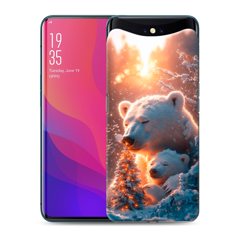 Силиконовый чехол на OPPO Find X с принтом Новый год Силиконовый чехол на OPPO Find X с принтом Новый год