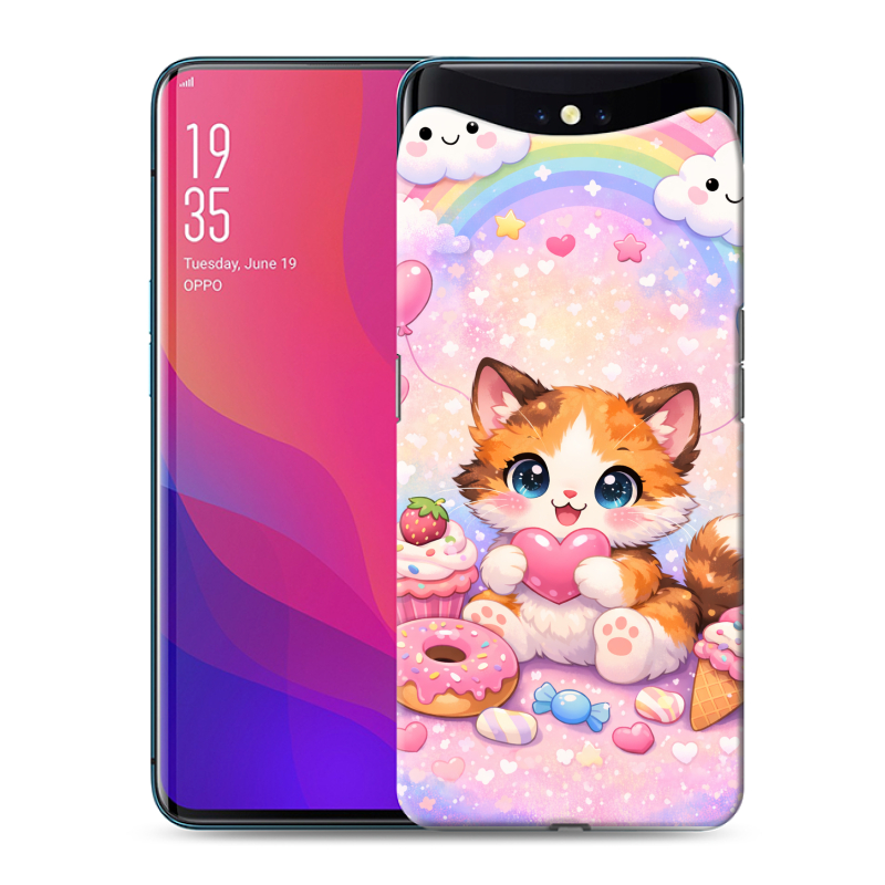 Пластиковый чехол на OPPO Find X с принтом для девочек Пластиковый чехол на OPPO Find X с принтом для девочек
