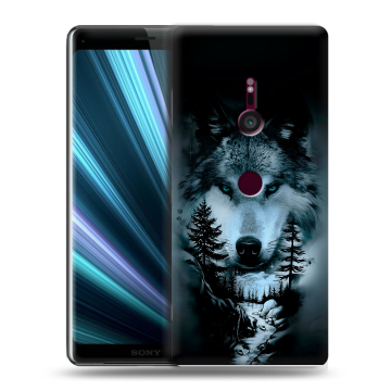 Пластиковый чехол на Sony Xperia XZ3 с принтом Лесной волк Пластиковый чехол на Sony Xperia XZ3 с принтом Лесной волк