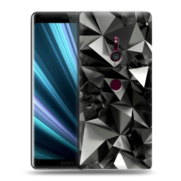 Пластиковый чехол на Sony Xperia XZ3 с принтом Черные кристаллы Пластиковый чехол на Sony Xperia XZ3 с принтом Черные кристаллы