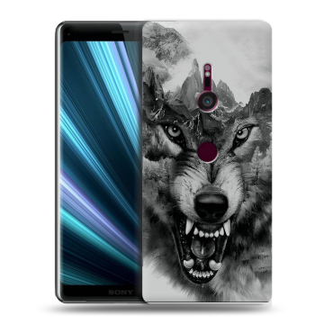 Пластиковый чехол на Sony Xperia XZ3 с принтом Волк Пластиковый чехол на Sony Xperia XZ3 с принтом Волк