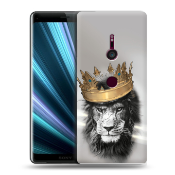 Пластиковый чехол на Sony Xperia XZ3 с принтом Лев с короной Пластиковый чехол на Sony Xperia XZ3 с принтом Лев с короной