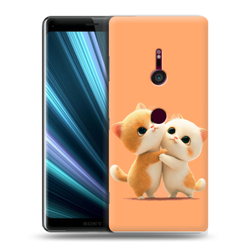 Пластиковый чехол на Sony Xperia XZ3 с принтом Милые котики Пластиковый чехол на Sony Xperia XZ3 с принтом Милые котики