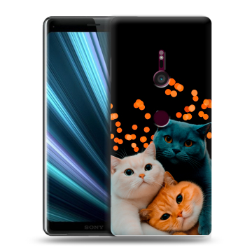 Пластиковый чехол на Sony Xperia XZ3 с принтом Кошки Пластиковый чехол на Sony Xperia XZ3 с принтом Кошки