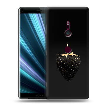 Пластиковый чехол на Sony Xperia XZ3 с принтом Черная клубника Пластиковый чехол на Sony Xperia XZ3 с принтом Черная клубника