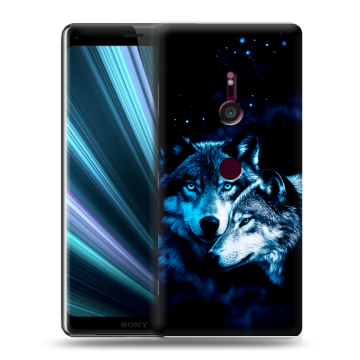 Пластиковый чехол на Sony Xperia XZ3 с принтом Волки Пластиковый чехол на Sony Xperia XZ3 с принтом Волки