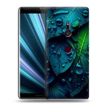 Пластиковый чехол на Sony Xperia XZ3 с принтом Листья Пластиковый чехол на Sony Xperia XZ3 с принтом Листья