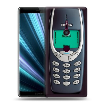 Пластиковый чехол на Sony Xperia XZ3 с принтом Старый телефон Пластиковый чехол на Sony Xperia XZ3 с принтом Старый телефон