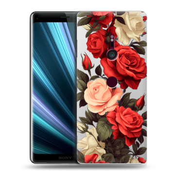 Пластиковый чехол на Sony Xperia XZ3 с принтом Розы Пластиковый чехол на Sony Xperia XZ3 с принтом Розы