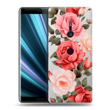Пластиковый чехол на Sony Xperia XZ3 с принтом Розы Пластиковый чехол на Sony Xperia XZ3 с принтом Розы