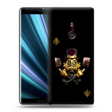 Пластиковый чехол на Sony Xperia XZ3 с принтом Золотой скрудж макдак