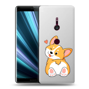 Пластиковый чехол на Sony Xperia XZ3 с принтом Корги Пластиковый чехол на Sony Xperia XZ3 с принтом Корги