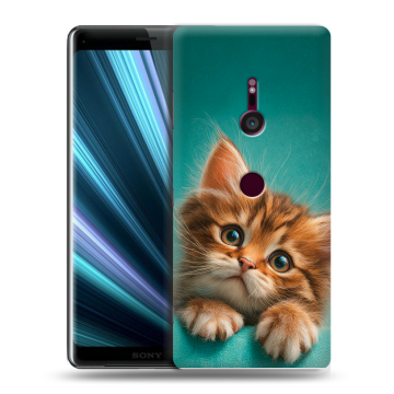 Пластиковый чехол на Sony Xperia XZ3 с принтом котенок Пластиковый чехол на Sony Xperia XZ3 с принтом котенок