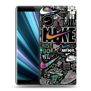 Пластиковый чехол на Sony Xperia XZ3 с принтом Найк Пластиковый чехол на Sony Xperia XZ3 с принтом Найк