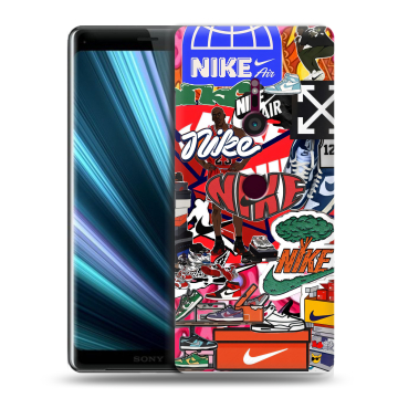 Пластиковый чехол на Sony Xperia XZ3 с принтом Найк Nike яркий Пластиковый чехол на Sony Xperia XZ3 с принтом Найк Nike яркий