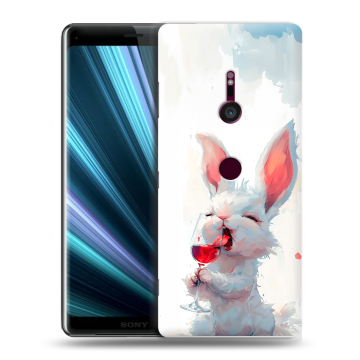 Пластиковый чехол на Sony Xperia XZ3 с принтом кролик зайчик Пластиковый чехол на Sony Xperia XZ3 с принтом кролик зайчик