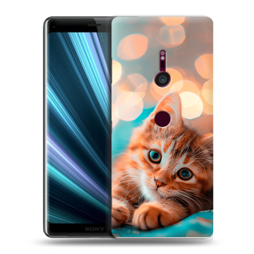 Пластиковый чехол на Sony Xperia XZ3 с принтом котик Пластиковый чехол на Sony Xperia XZ3 с принтом котик