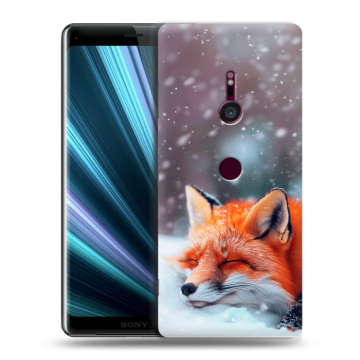 Пластиковый чехол на Sony Xperia XZ3 с принтом лиса Пластиковый чехол на Sony Xperia XZ3 с принтом лиса